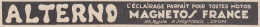 Magnetos France - ALTERNO éclairage Pour Toutes Motos - 1930 Vintage Ad - Publicités