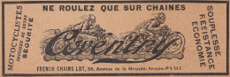 Chaines Pour Moto COVENTRY - 1930 Vintage Advertising - Pubblicità Epoca - Advertising