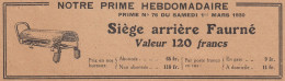 Siège Arrière Faurné - 1930 Vintage Advertising - Pubblicità Epoca - Advertising