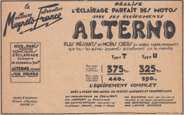 Magnet France - ALTERNO éclairage Pour Toutes Motos - 1930 Vintage Ad - Advertising