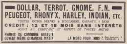 La Moto Pour Tous Paris - Terrot - Dollar - Peugeot - 1930 Vintage Ad - Advertising