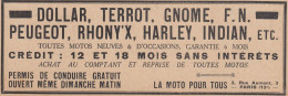 La Moto Pour Tous Paris - Harley - Dollar - Gnome - F.N. - 1930 Vintage Ad - Advertising
