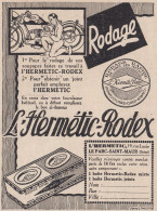 Hermetic RODEX - 1930 Vintage Advertising - Pubblicità Epoca - Advertising