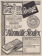 Hermetic RODEX - 1930 Vintage Advertising - Pubblicità Epoca - Werbung