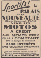 Palais De La Nouveauté Vend Motos - Paris - 1930 Vintage Advertising - Advertising