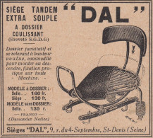 Siège Tandem Extra Souple DAL - 1929 Vintage Advertising - Pubblicità  - Publicités