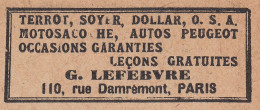 G. Lefebvre Paris - Terrot - Dollar - Soyer - 1929 Vintage Advertising - Publicités