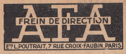 Frein De Direction AFA - 1929 Vintage Advertising - Pubblicità Epoca - Advertising