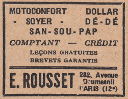 E. Rousset Paris - Terrot - Dollar - Soyer - 1929 Vintage Advertising - Advertising