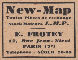 Stock Moteurs L.M.P. - E. Frotey - Paris - 1929 Vintage Advertising - Publicités