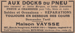 Aux Docks Du Pneu - Maison VAYSSE - Paris - 1929 Vintage Advertising - Advertising