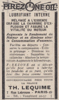 FIREZONE OIL - Th. Lequime Paris - 1931 Pubblicità - Vintage Advertising - Publicités
