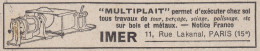Multiplait - Imer - Paris - 1931 Vintage Advertising - Pubblicità Epoca - Advertising