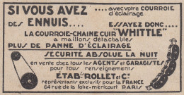 Le Courroie Chaine Cuir WHITTLE - 1931 Vintage Advertising - Pubblicità  - Advertising