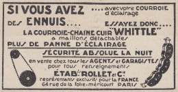 Le Courroie Chaine Cuir WHITTLE - 1931 Vintage Advertising - Pubblicità  - Advertising