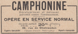 CAMPHONINE - 1930 Vintage Advertising - Pubblicità Epoca - Publicités