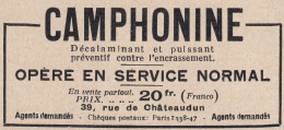 CAMPHONINE - 1930 Vintage Advertising - Pubblicità Epoca - Advertising