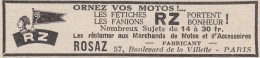 RZ Ornez Vos Motos - Rosaz - Paris - 1930 Vintage Advertising - Pubblicità - Publicités