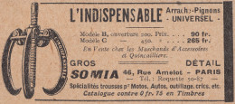 Arrache Pignons UNIVERSEL - Somia - Paris - 1930 Vintage Advertising - Advertising