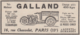 Tri-Moteur GALLAND - 1930 Vintage Advertising - Pubblicità Epoca - Advertising
