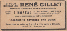 René Gillet - A. Moreau - Asnières - 1930 Vintage Advertising - Pubblicità - Publicités