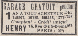 Terrot - Soyer - Dollar - Henry - Paris - 1930 Vintage Advertising  - Advertising
