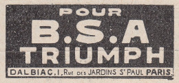 Triumph - B.S.A. - 1930 Vintage Advertising - Pubblicità Epoca - Advertising