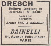 Dainelli - Paris - Dresch - 1930 Vintage Advertising - Pubblicità Epoca - Advertising