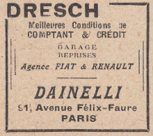 Dainelli - Paris - Dresch - 1930 Vintage Advertising - Pubblicità Epoca - Advertising