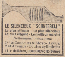 Le Silencieux SCHNEEBELI - 1930 Vintage Advertising - Pubblicità Epoca - Advertising