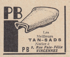 Les Meilleurs TAN-SADS - PB - Vincennes - 1930 Vintage Advertising - Advertising