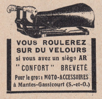 Moto Accessoires - Vous Roulerez Sur Du Velours - 1930 Vintage Advertising - Publicités