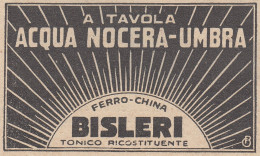 Ferro China BISLERI - Acqua Nocera Umbra - 1930 Pubblicità - Vintage Ad - Publicités