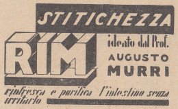 RIM Dott. Murri Cura Stitichezza - 1930 Pubblicità - Vintage Advertising - Publicités