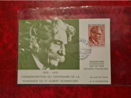 LETTRE  MONACO FDC 1975 ALBERT SCHWEITZER CENTENAIRE NAISSANCE - Altri & Non Classificati