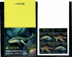 Azerbaijan 2024 . EUROPA  CEPT . Underwater Fauna And Flora. Booklet. - Azerbaïjan