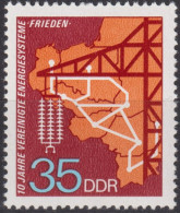 1973 DDR ** Mi:DD 1871, Sn:DD 1484, Yt:DD 1563, 10 Jahre Vereinigte Energiesysteme "Frieden" - Unused Stamps