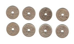 207/ BELGIQUE : 8 X 10 Centimes - Années Différentes 1903 à 1928 (Belgïe/ Belgique) - 10 Cents