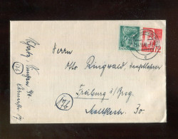 "FRANZOESISCHE ZONE-BADEN" 1948, Mi. 32 MiF Auf Brief Mit Stegstempel "SINGEN (HOHENTWIEL)" (R2146) - Baden