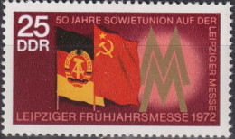 1972 DDR ** Mi:DD 1744, Sn:DD 1361, Yt:DD 1434, Leipziger Frühjahrsmesse 1972, Flaggen Von DDR Und USSR - Unused Stamps