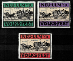Germany 1913 Neu-Ulm Volks-Fest Reklamemarke MNH** - Ungebraucht