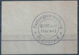 Feldpost Stempel  "Festungsverwaltung St.Gotthard, Andermatt"       Ca. 1940 - Altri & Non Classificati