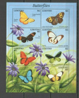 Lesotho - 2001 - Butterflies - Yv 1671/78 - Schmetterlinge
