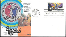 US Space FDC Cover 1974. "Skylab 3" Bean Lousma Garriott. Houston - USA