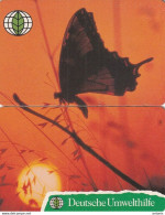GERMANY(chip) - Puzzle Of 2 Cards, German Environmental Aid/Butterfly(O 062-063), Tirage 22300, 07/93, Mint - O-Serie : Serie Clienti Esclusi Dal Servizio Delle Collezioni