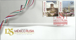 2015 FDC EMISIÓN CONJUNTA MÉXICO-RUSIA /joint Issue, SOBRE PRIMER DÍA, Diplomatic Relations Between México - Russia - Mexico