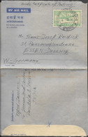 India Rourkela 50NP Aerogramme Cover Mailed To Germany 1961 - Lettres & Documents
