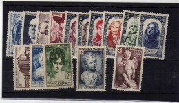 France - 1950 - Annee Complete - Celebrites - Croix-Rouge -  Neufs** - MNH - Unused Stamps