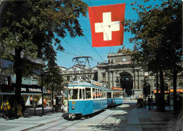 Trains - Tramways - Zurich - Bahnhofstrasse Und Hauptbahnhof - Suisse  -Schweiz - CPM - Voir Scans Recto-Verso - Tramways