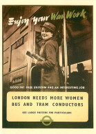 Automobiles - Bus - Autocar - LTM 197 - Enjoy Your War Work - Recruitment Poster For Women Conductors 1942 - London Tran - Busse & Reisebusse